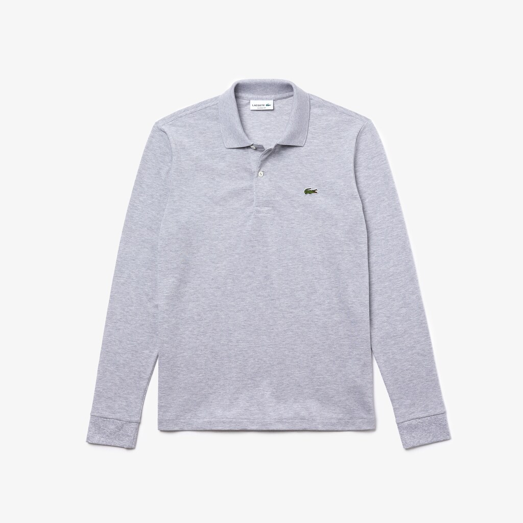 Camisa Polo Lacoste classic fit long-sleeve in marl petit piqué Hombre Grises | MK7-64626E7