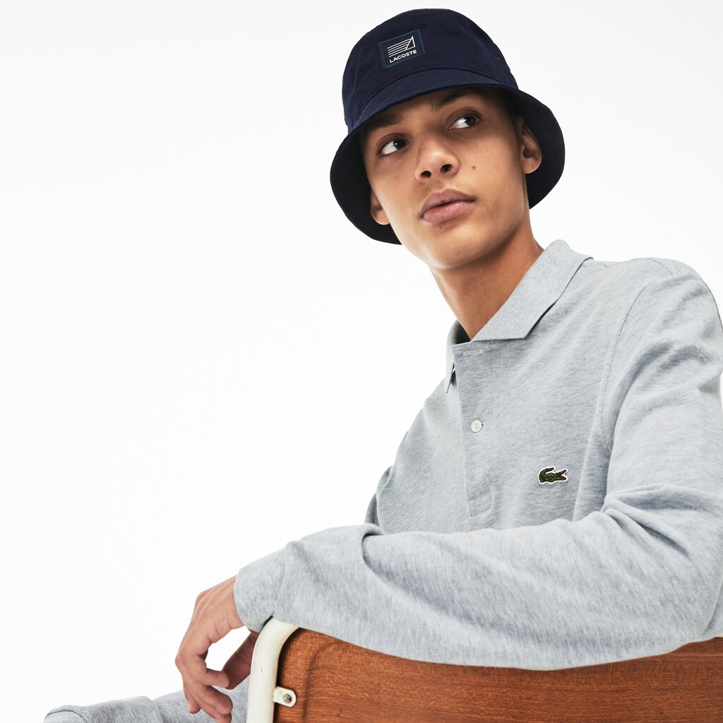 Camisa Polo Lacoste classic fit long-sleeve in marl petit piqué Hombre Grises | MK7-64626E7