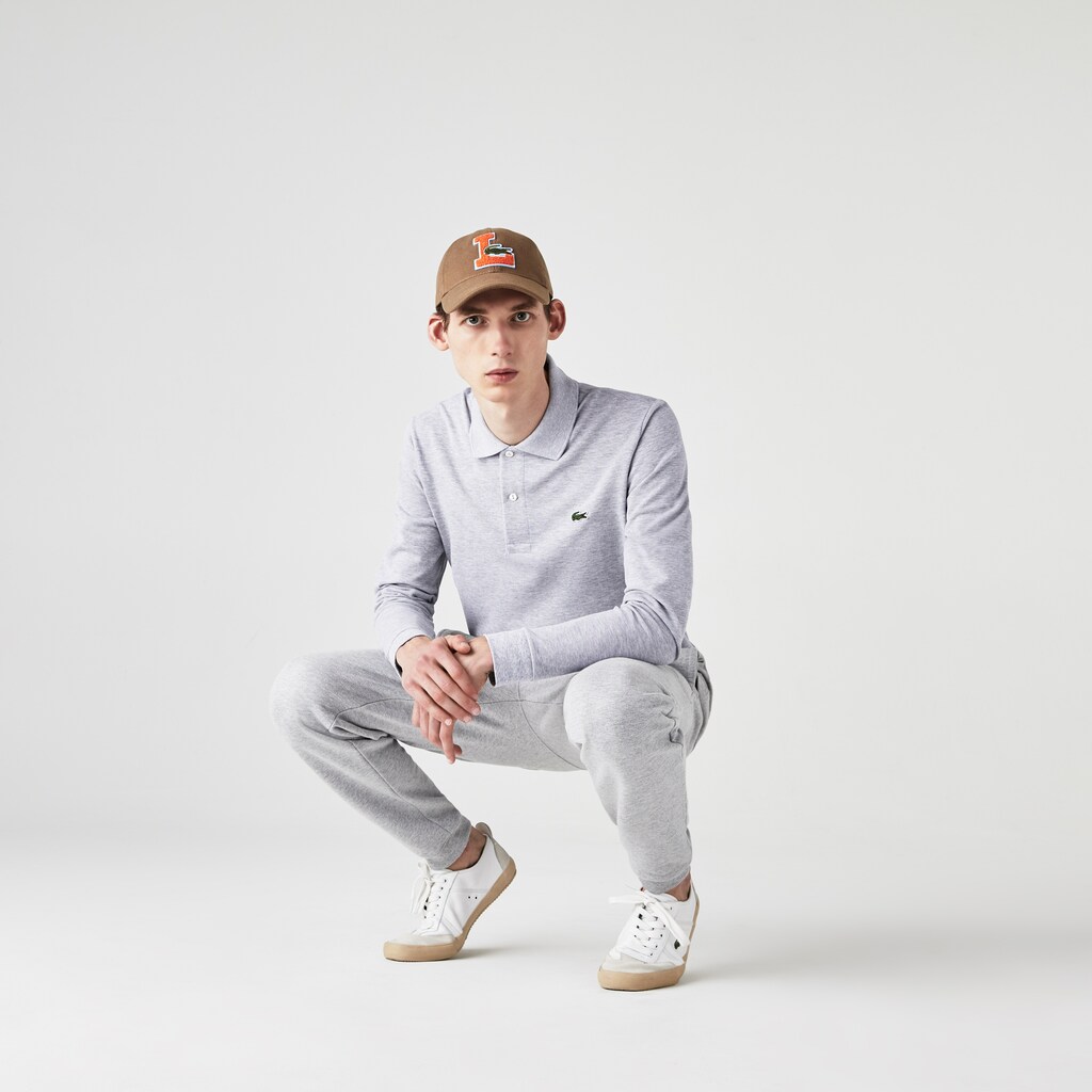 Camisa Polo Lacoste classic fit long-sleeve in marl petit piqué Hombre Grises | MK7-64626E7