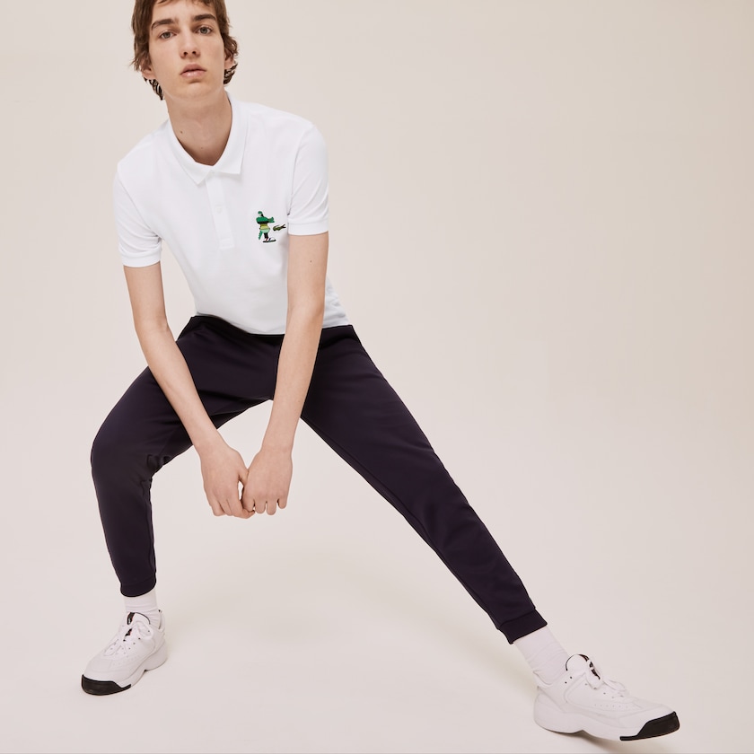 Camisa Polo Lacoste x Jeremyville Design Classic Fit Mujer Blancos | FP5-88128A5