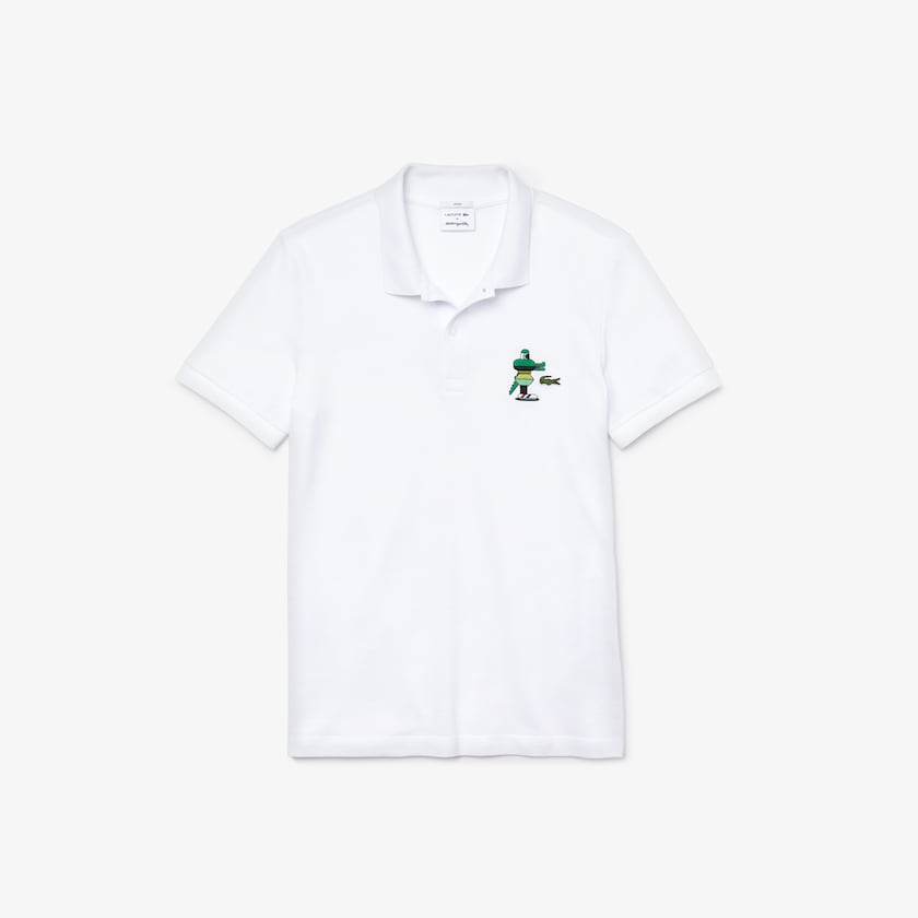 Camisa Polo Lacoste x Jeremyville Design Classic Fit Mujer Blancos | FP5-88128A5