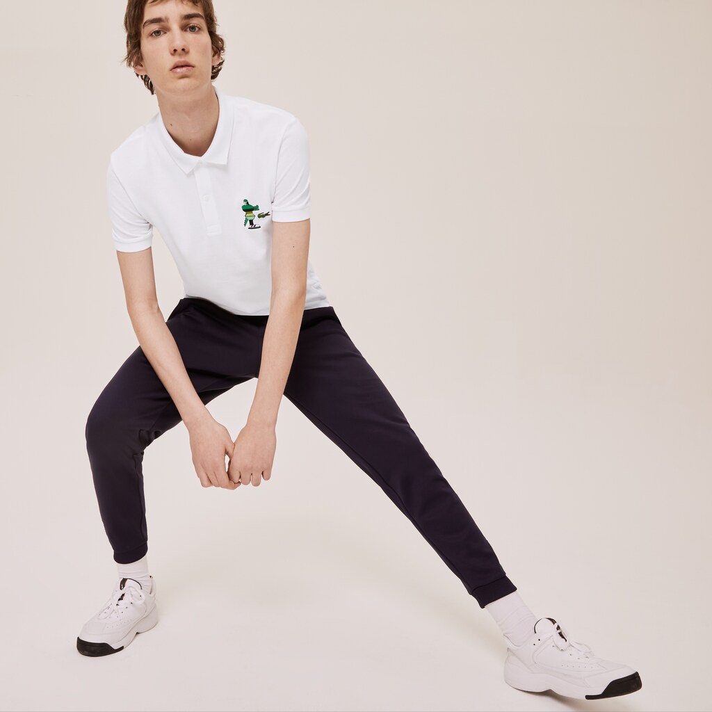 Camisa Polo Lacoste x Jeremyville Design Classic Fit Hombre Blancos | AO5-28862C3