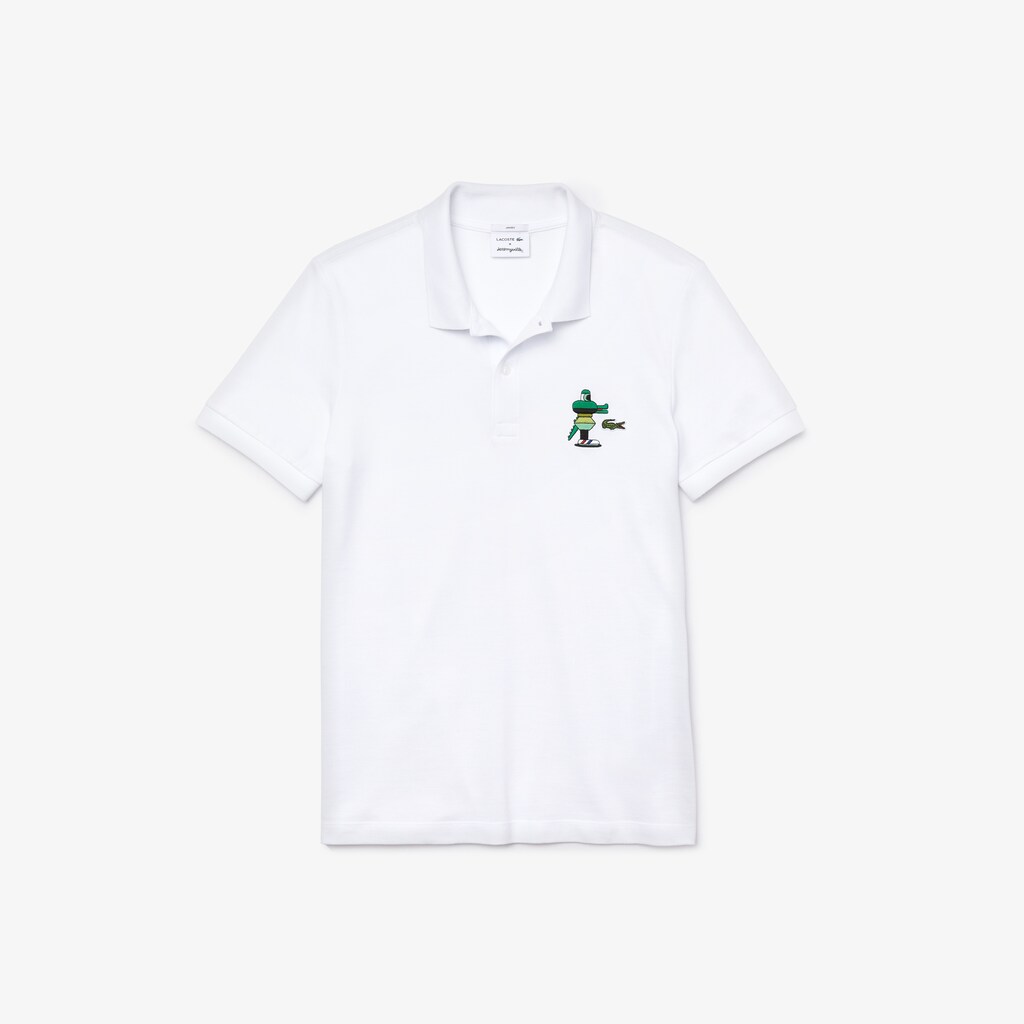Camisa Polo Lacoste x Jeremyville Design Classic Fit Hombre Blancos | AO5-28862C3