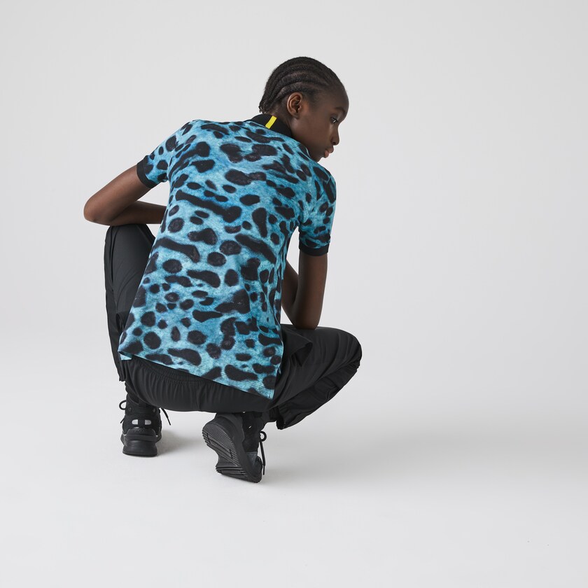 Camisa Polo Lacoste x National Geographic Animal Print Piqué Mujer Blancos | LG5-88428T4