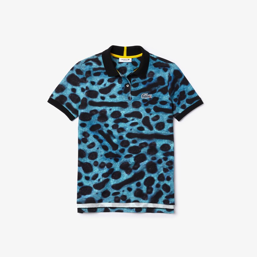 Camisa Polo Lacoste x National Geographic Animal Print Piqué Mujer Blancos | LG5-88428T4