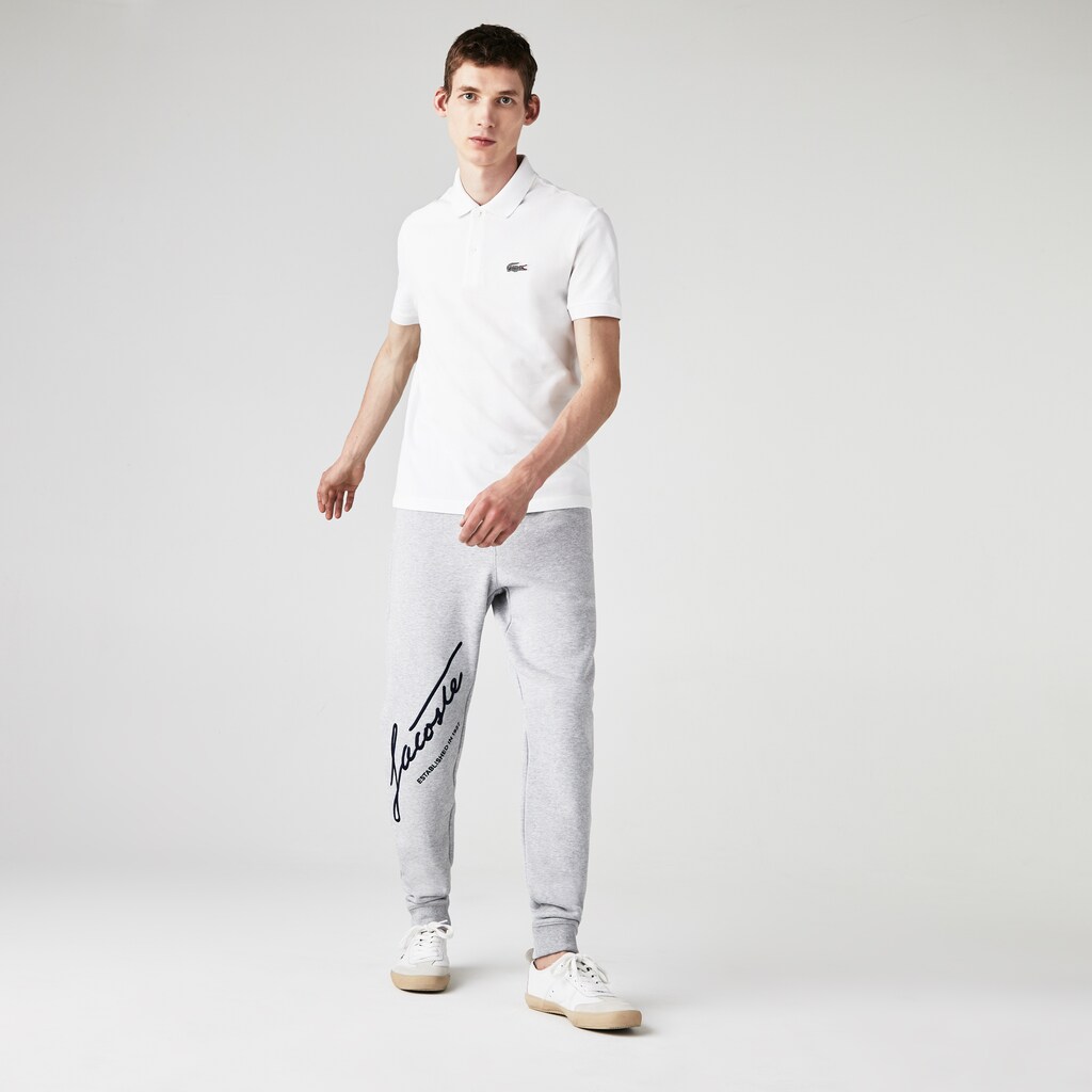 Camisa Polo Lacoste x National Geographic Regular Fit Organic Cotton Hombre Blancos | LS4-45314B9