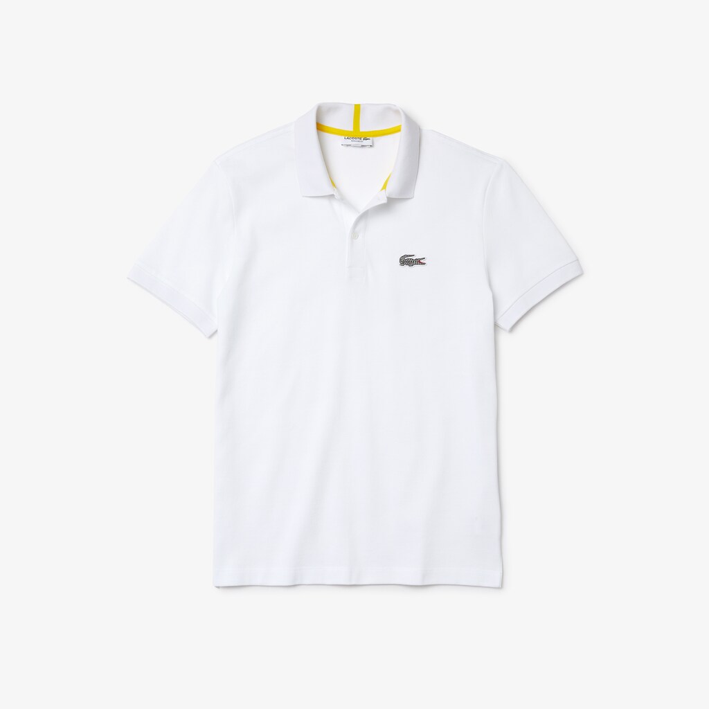 Camisa Polo Lacoste x National Geographic Regular Fit Organic Cotton Hombre Blancos | LS4-45314B9