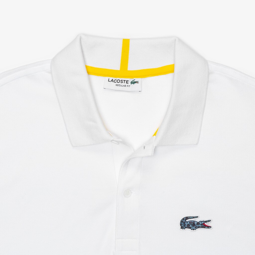 Camisa Polo Lacoste x National Geographic Regular Fit Organic Cotton Hombre Blancos | BH3-54085F0