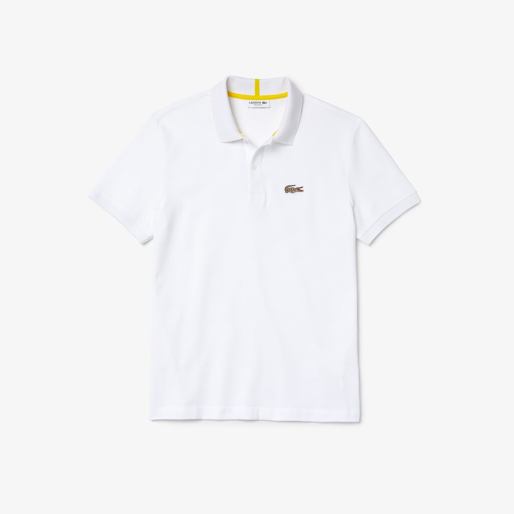 Camisa Polo Lacoste x National Geographic Regular Fit Organic Cotton Hombre Blancos | KX2-82478M4