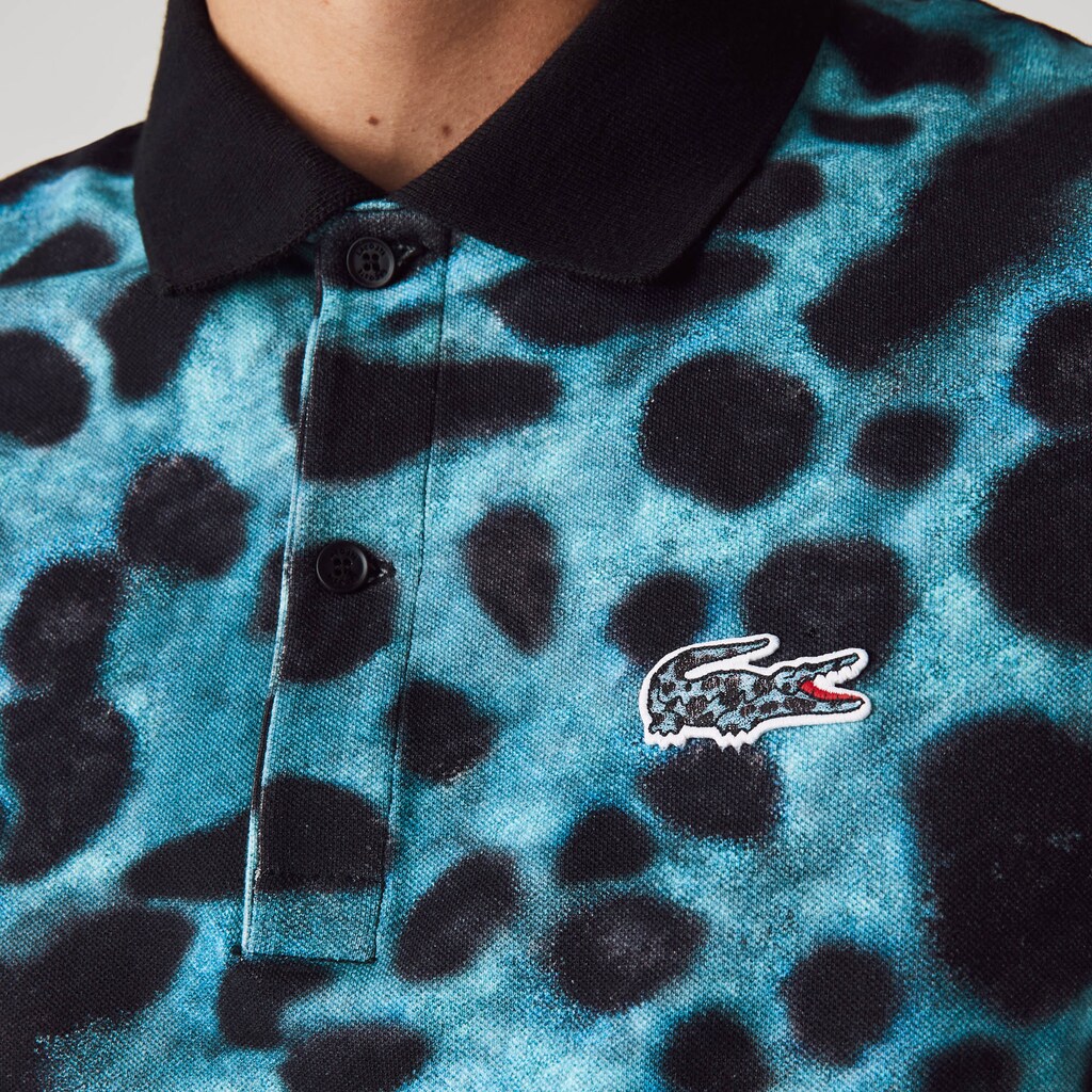 Camisa Polo Lacoste x National Geographic Regular Fit Print Cotton Hombre Verdes Blancos | UI9-21902B5