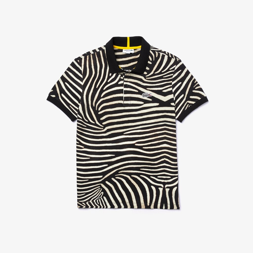 Camisa Polo Lacoste x National Geographic Regular Fit Print Cotton Hombre Naranjas Azul Marino Azules | ER3-98679B8