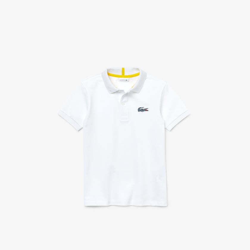 Camisa Polo Lacoste Niños Blancos x National Geographic Cotton Piqué IM4-71057Y5