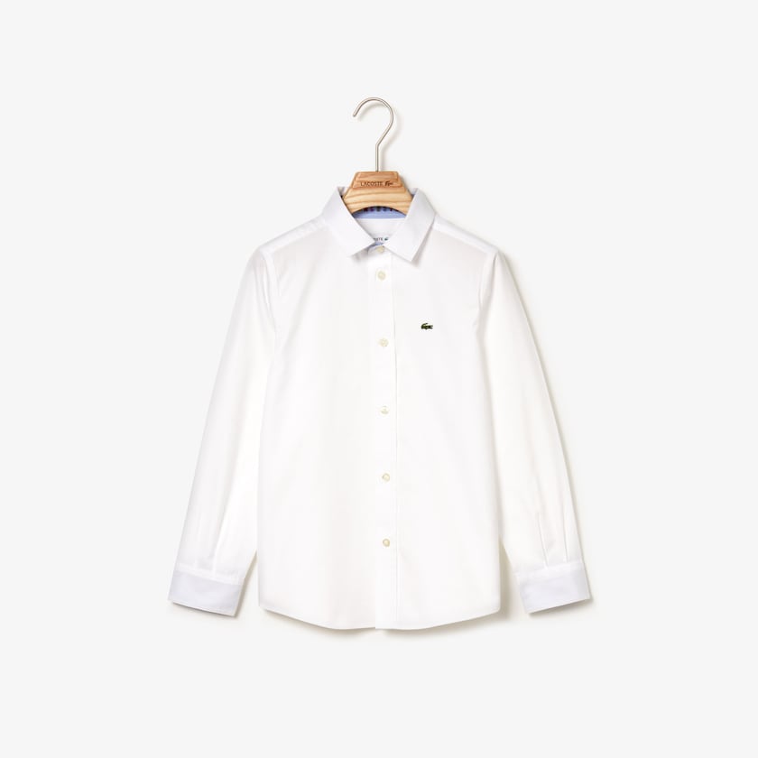 Camisas Lacoste Niños Blancos Button-Down Oxford XW4-80718L2