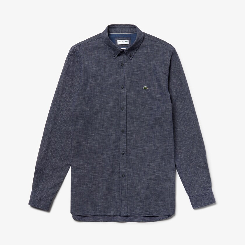 Camisas Lacoste Hombre Azul Marino Azules Checkered Cotton MA6-12651T7