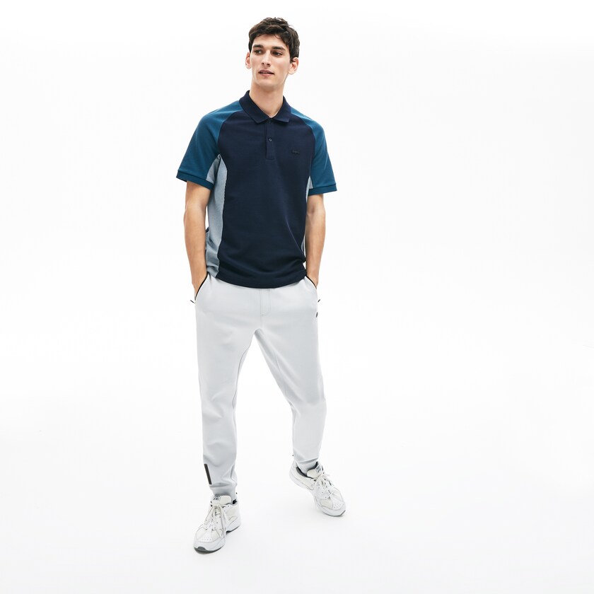 Camisas Lacoste Colorblock Piqué Polo Hombre Azul Marino Azules Grises Azul Marino Azules | NO4-85928E3