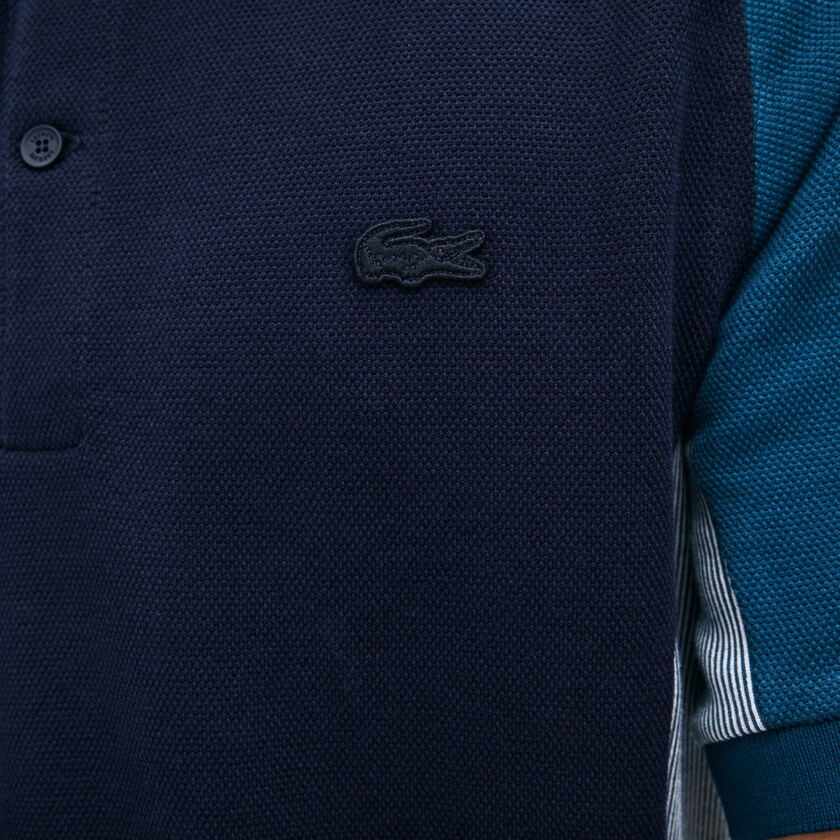 Camisas Lacoste Colorblock Piqué Polo Hombre Azul Marino Azules Grises Azul Marino Azules | NO4-85928E3