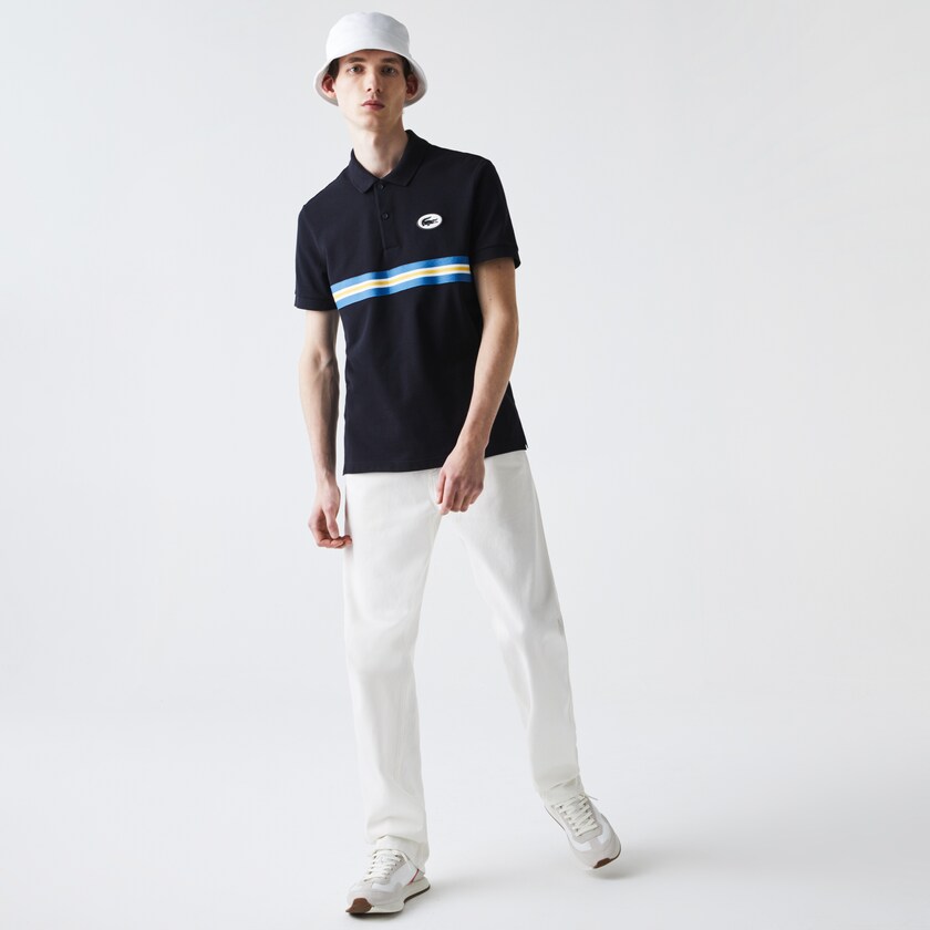 Camisas Lacoste Heritage Regular Fit Badge Cotton Piqué Polo Hombre Azul Marino Azules | LJ3-55605I7