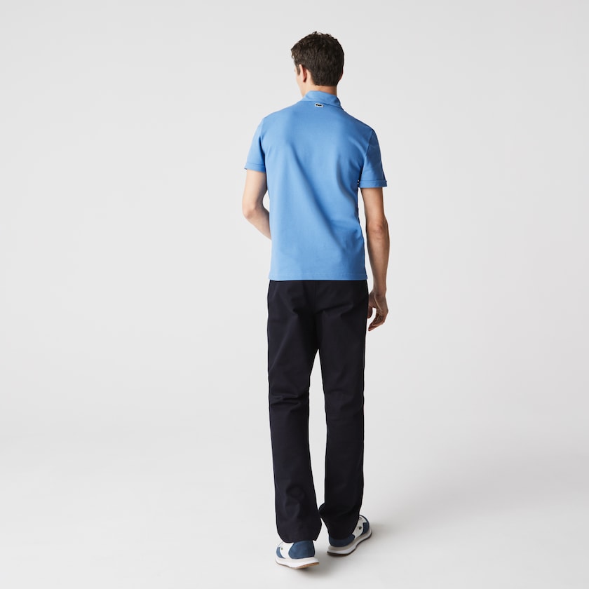 Camisas Lacoste Heritage Slim Fit Stretch Cotton Piqué Polo Hombre Azules Azul Marino Azules | IF7-54475G0