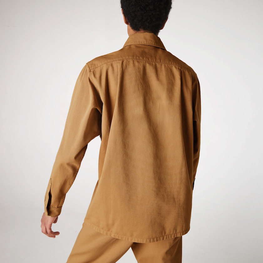Camisas Lacoste Hombre Beige LIVE Boxy Fit Cotton Canvas TN1-06300W5