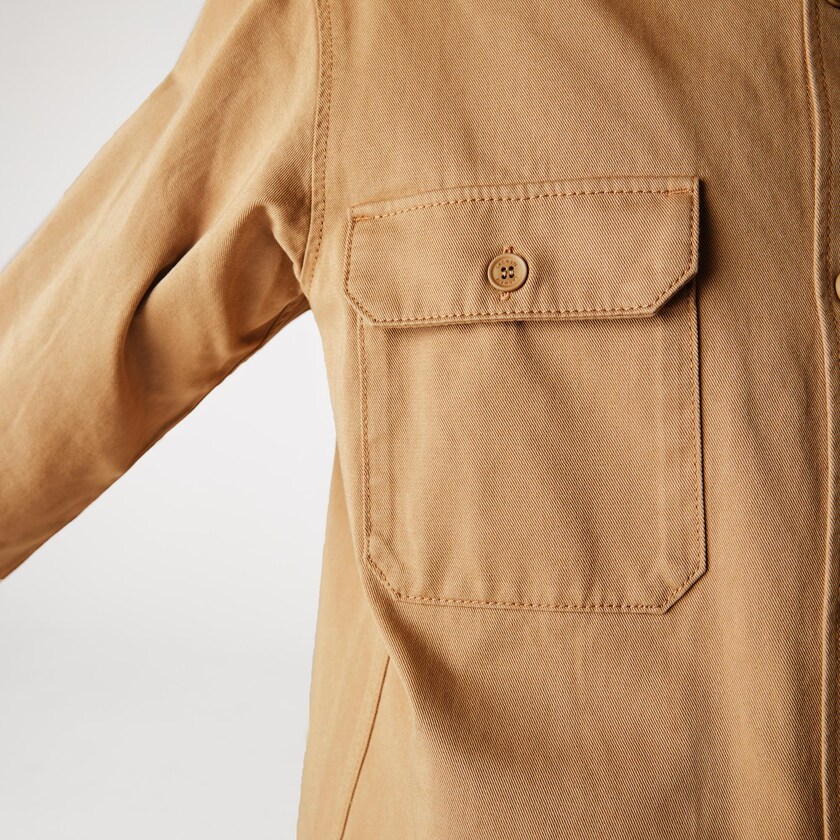 Camisas Lacoste Hombre Beige LIVE Boxy Fit Cotton Canvas TN1-06300W5