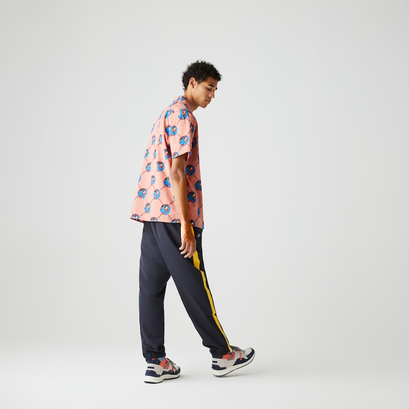 Camisas Lacoste Hombre Rosas Blancos LIVE Chinatown Market Collaboration Print LL9-71227Y9