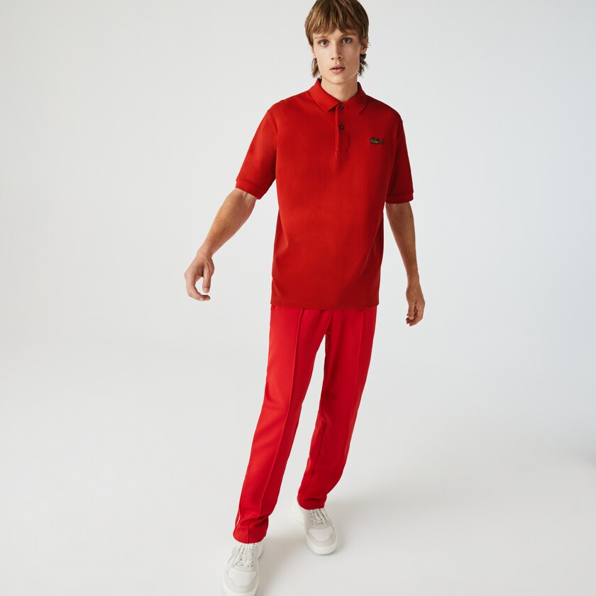Camisas Lacoste LIVE Loose Fit Cotton Piqué Polo Hombre Rojos | NP1-70597P7
