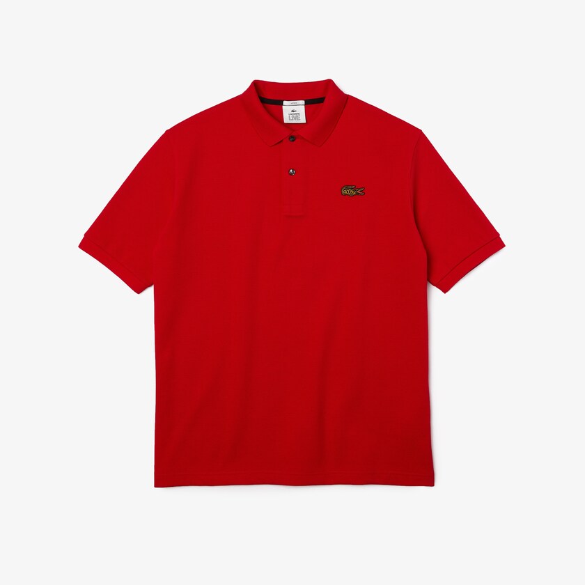 Camisas Lacoste LIVE Loose Fit Cotton Piqué Polo Hombre Rojos | NP1-70597P7
