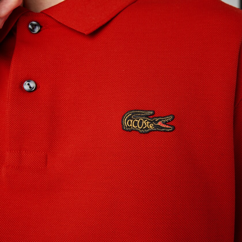 Camisas Lacoste LIVE Loose Fit Cotton Piqué Polo Hombre Rojos | NP1-70597P7