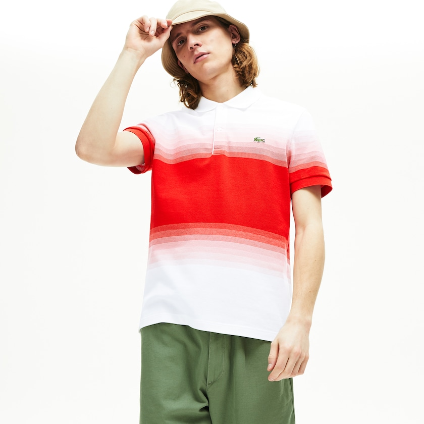 Camisas Lacoste Made in France Cotton Piqué Regular Fit Polo Hombre Blancos Rojos | OI2-98369X8