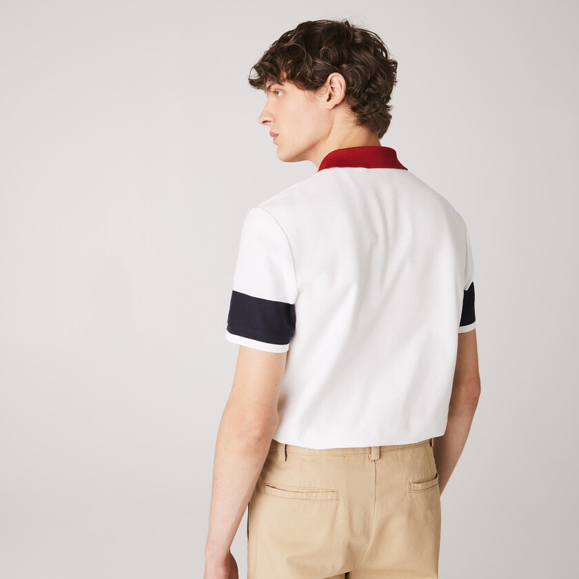 Camisas Lacoste Made in France Regular Fit Organic Cotton Polo Hombre Blancos Azul Marino Azules Rojos Oscuro Blancos | GQ2-72797W7