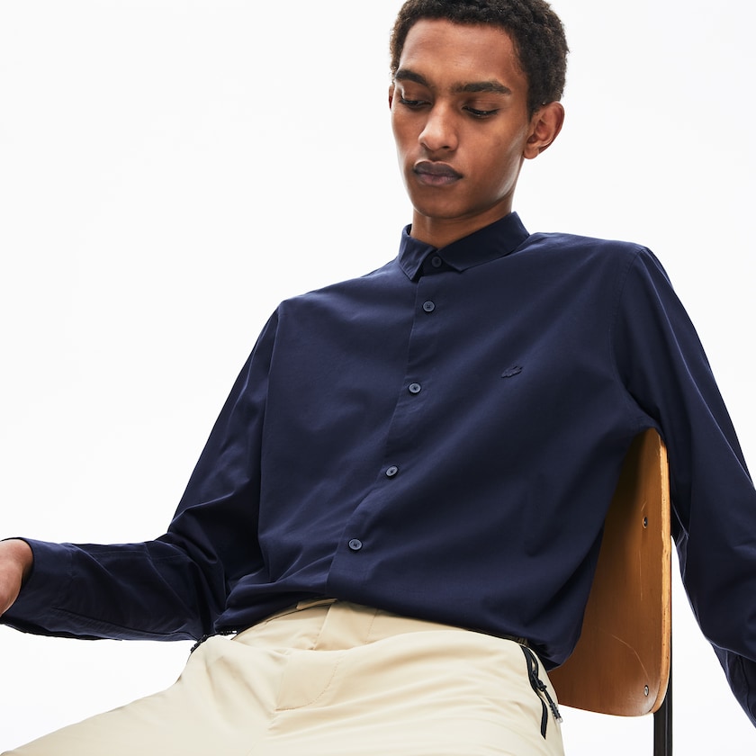 Camisas Lacoste Hombre Azul Marino Azules Motion Breathable Stretch Cotton CW8-34403E2