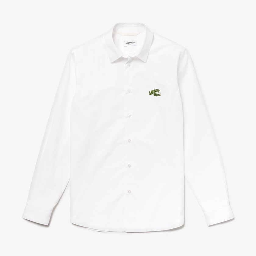 Camisas Lacoste Hombre Blancos Regular Fit Badge Logo OW1-85368X5