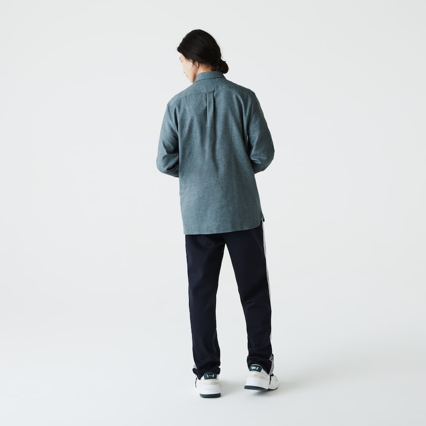 Camisas Lacoste Hombre Verdes Azules Regular Fit Brushed Effect Cotton KO3-77427Y9