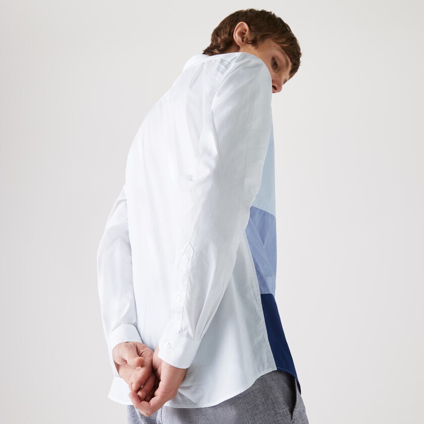 Camisas Lacoste Hombre Azul Marino Azules Morados Azules Claro Blancos Regular Fit Colorblock Cotton CR9-76047S9