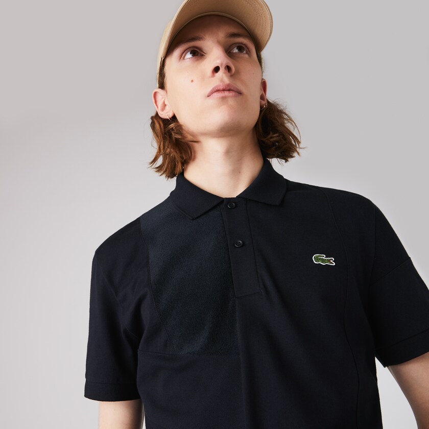 Camisas Lacoste Regular Fit Colourblock Stretch Piqué Polo Hombre Azul Marino Azules | IS1-64516K4