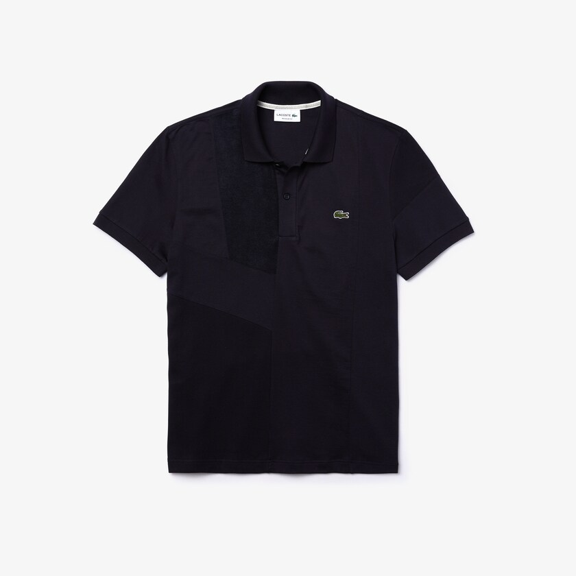 Camisas Lacoste Regular Fit Colourblock Stretch Piqué Polo Hombre Azul Marino Azules | IS1-64516K4