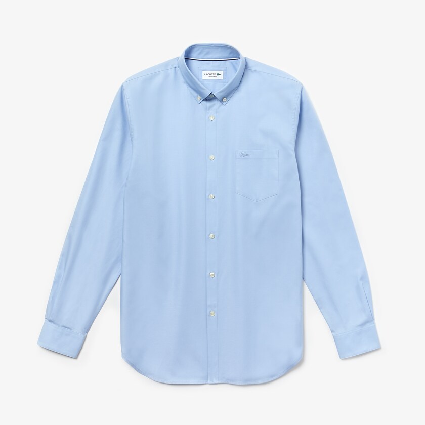 Camisas Lacoste Hombre Azules Claro Regular Fit Cotton Mini Piqué TK0-62546A7