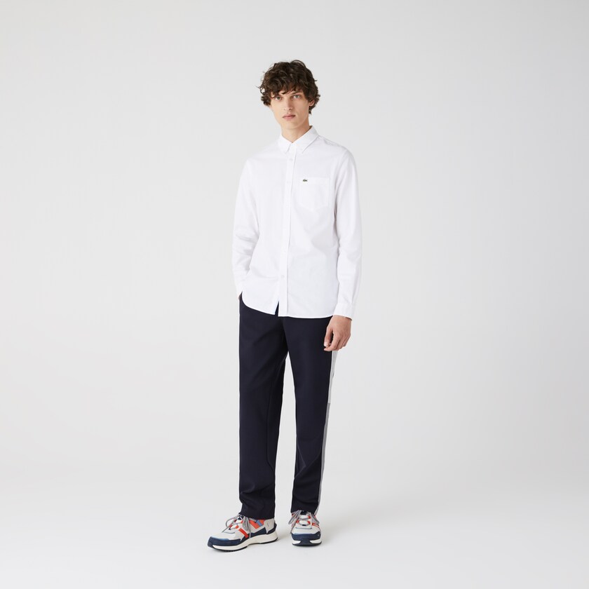 Camisas Lacoste Hombre Blancos Regular Fit Cotton Oxford ZK6-56255G1