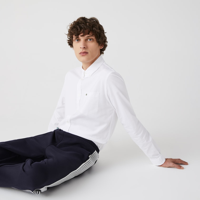 Camisas Lacoste Hombre Blancos Regular Fit Cotton Oxford ZK6-56255G1