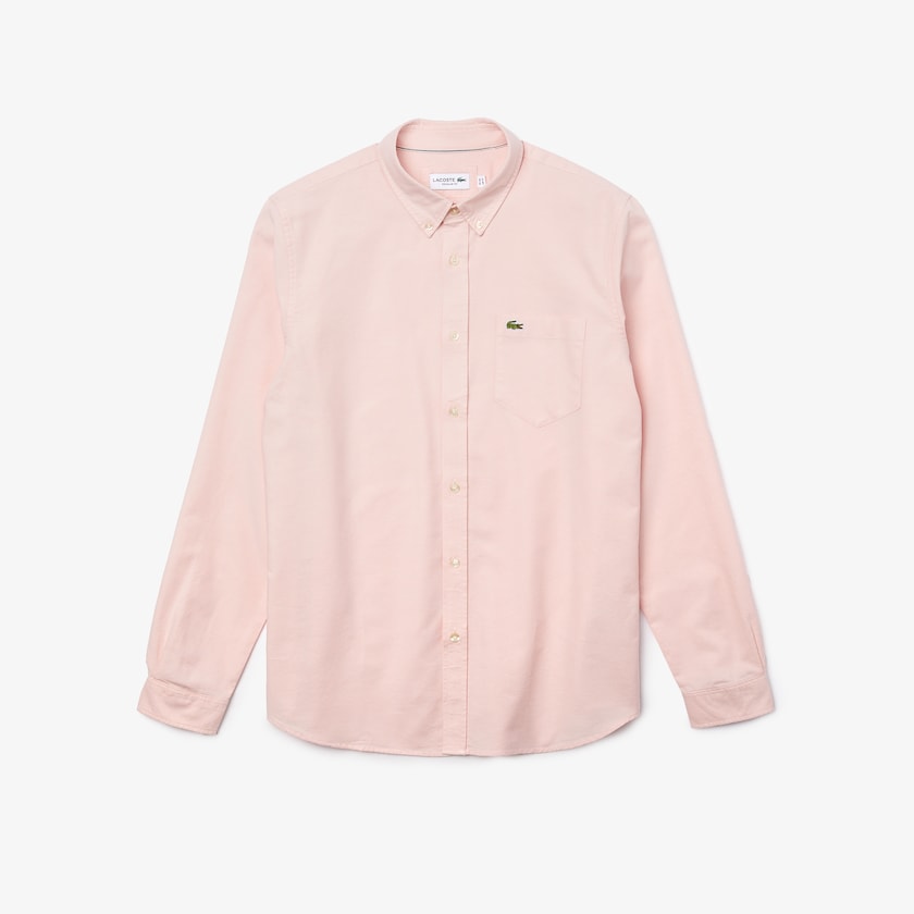 Camisas Lacoste Regular Fit Cotton Oxford Hombre Rosas Claro | SW3-70397M4