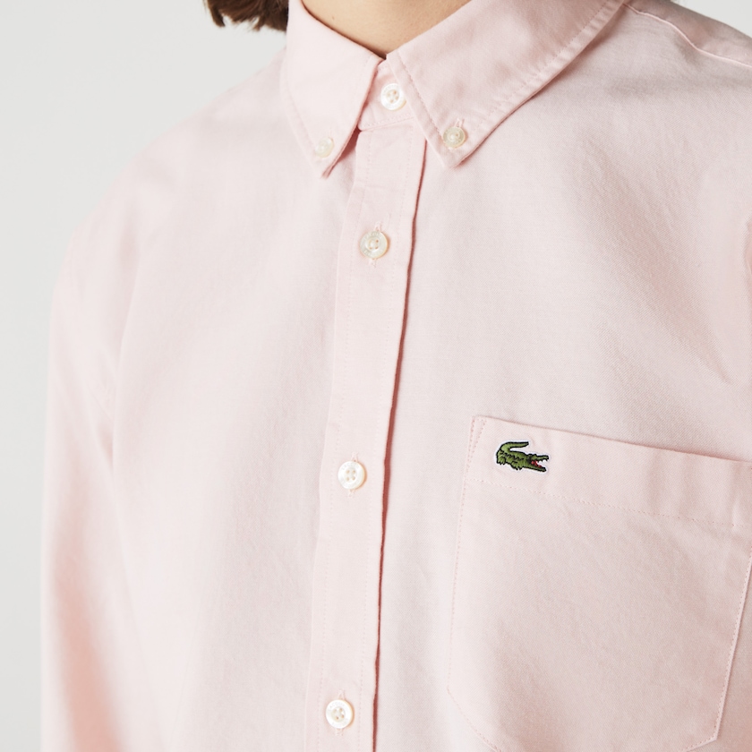 Camisas Lacoste Regular Fit Cotton Oxford Hombre Rosas Claro | SW3-70397M4