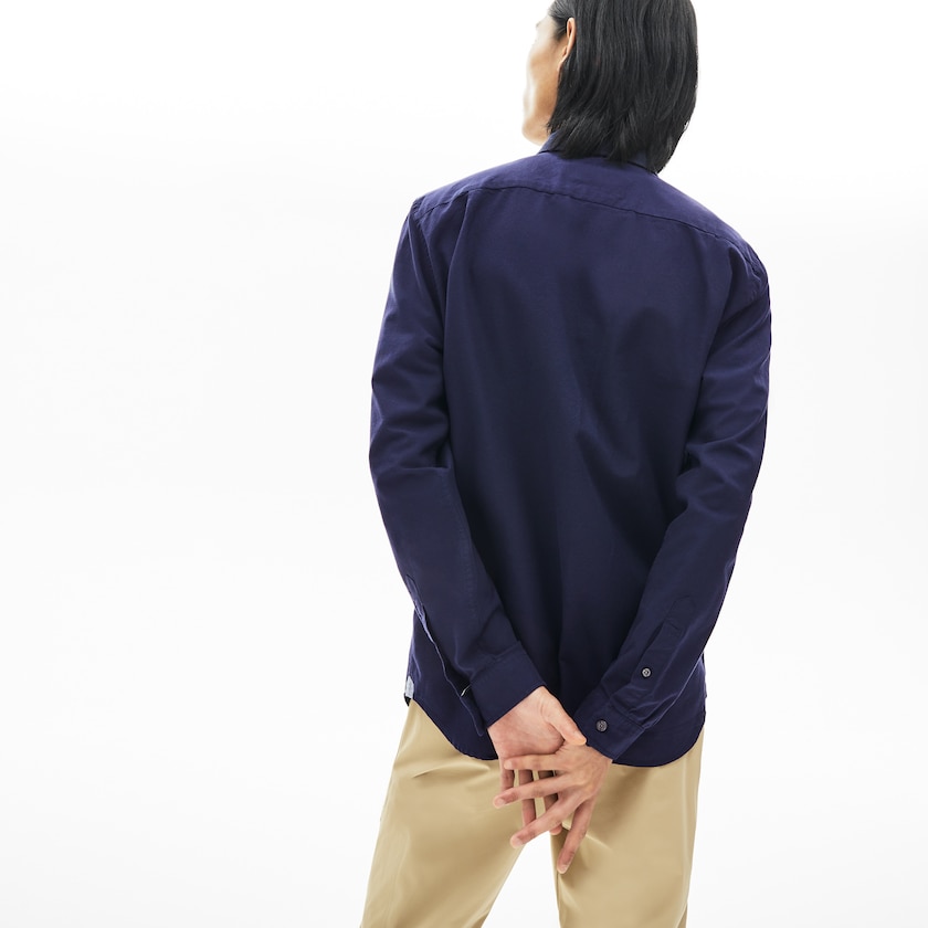 Camisas Lacoste Regular Fit Cotton Oxford Hombre Azul Marino Azules | PU3-39983T4