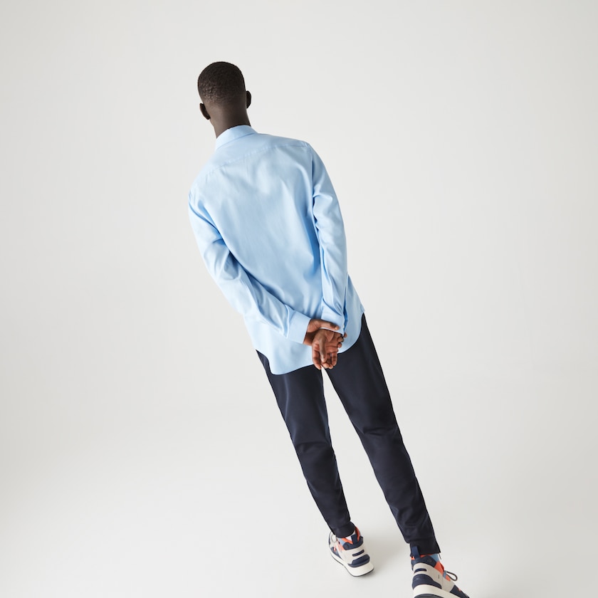 Camisas Lacoste Hombre Azules Regular Fit Cotton Poplin AM9-96629U0