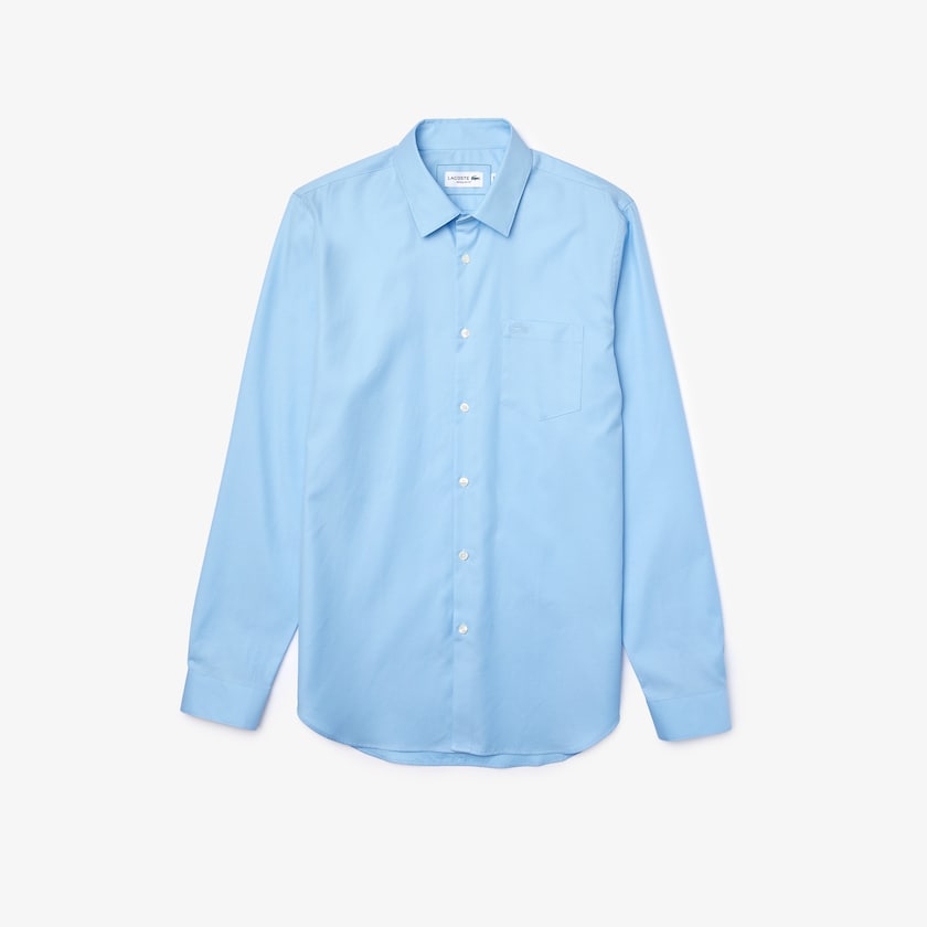 Camisas Lacoste Hombre Azules Regular Fit Cotton Poplin AM9-96629U0