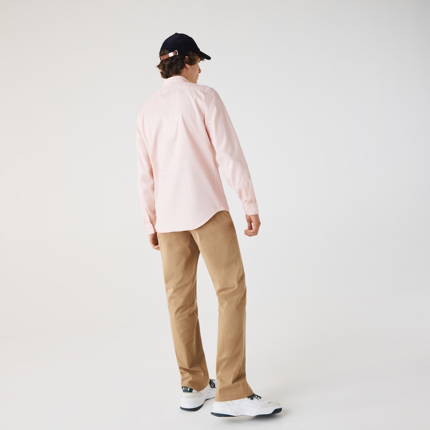 Camisas Lacoste Hombre Rosas Claro Regular Fit Cotton Poplin XS7-32203K1