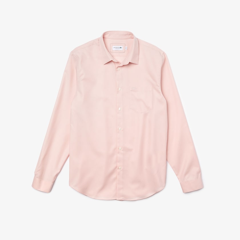 Camisas Lacoste Hombre Rosas Claro Regular Fit Cotton Poplin XS7-32203K1
