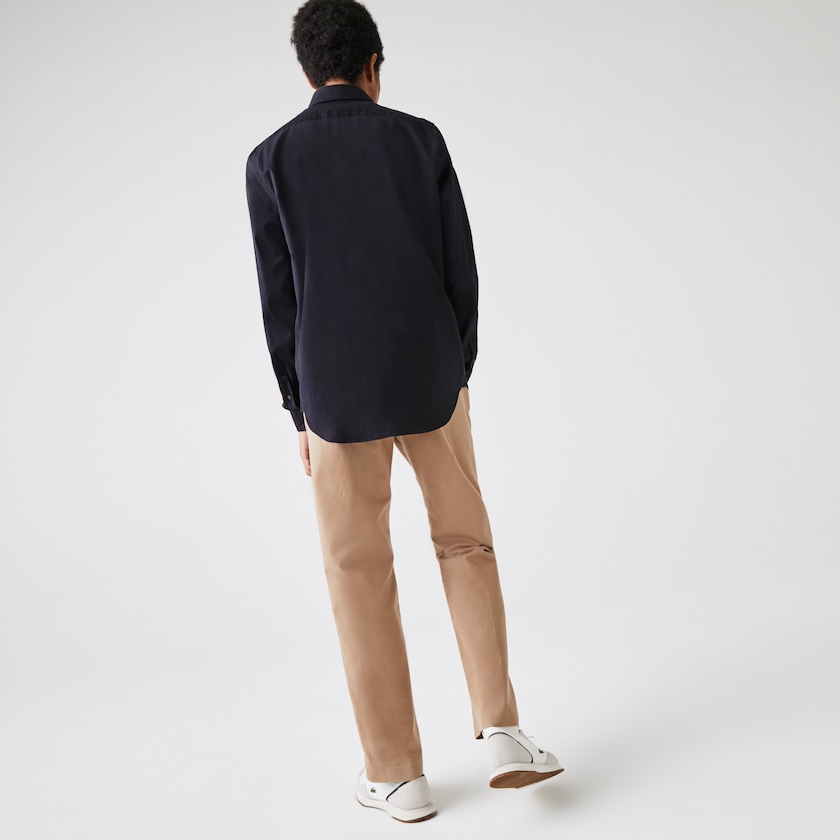 Camisas Lacoste Hombre Azul Marino Azules Regular Fit Cotton Poplin RU4-02290Z4