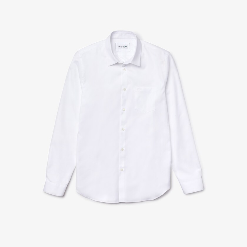 Camisas Lacoste Hombre Blancos Regular Fit Cotton Poplin YP6-04440C8
