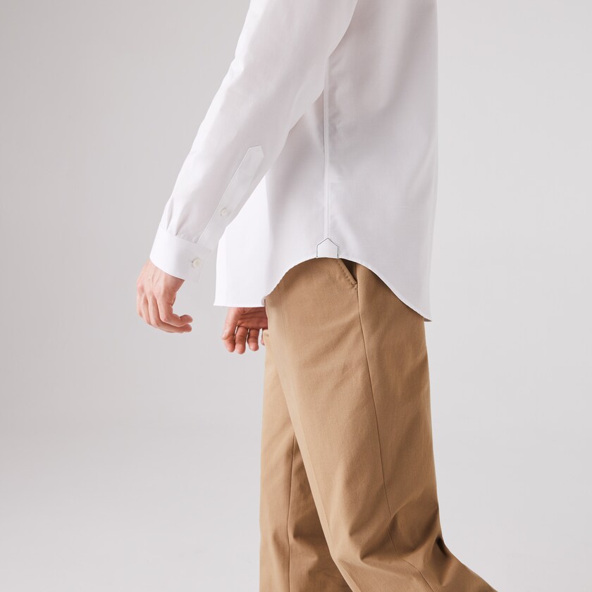 Camisas Lacoste Hombre Blancos Regular Fit Cotton Poplin YP6-04440C8