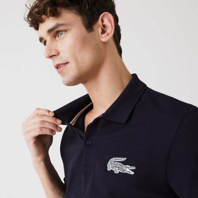 Camisas Lacoste Regular Fit Crocodile Badge Cotton Piqué Polo Hombre Azul Marino Azules | VN1-92239A6